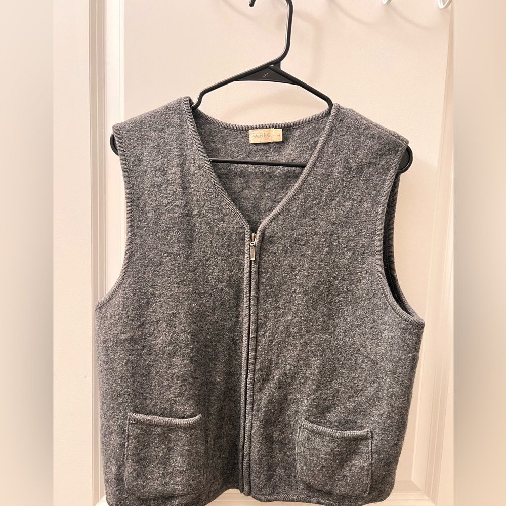 J. Crew Gray V-Neck Sweater Vest